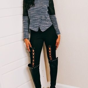 Moto Women jacket black, white, blue